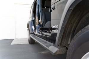 Jeep Wrangler Foot Pegs - Front + Rear - DV8 Offroad - Hinged, Anti-slip Pedal - `07-`23